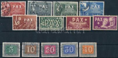 Svájc 1945 Mi 447-459 (MNH: Mi EUR 450,- / Used: Mi EUR 1.000,-)