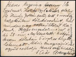 Havadtői Kiss Menyhért, (1880-1934) költő, író, autográf képeslapja