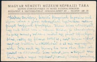 Viski Károly (1883-1945.) etnográfus, egyetemi tanár, a Magyar Tudományos Akadémia tagja autográf ké...