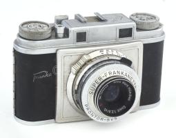 Franka Werke: Super Frankanette kamera Enná 1:2,8 / 45 objektívvel, eredeti bőr tokjában, jó állapot...