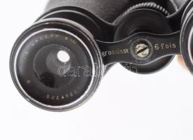 Broehm Bucuresci optikus által készített távcső, jelzett tok, jelzett távcső, ca 1880. Bőr tokkal / ...