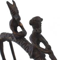 Dogra. Elefánt harcosokkal. Dél-India, cca XX. sz. eleje, bronz. Hibátlan, 22x17 cm