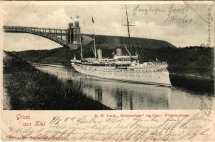 1900 Gruss aus Kiel! S.M. Yacht Hohenzollern im Kaiser Wilhelm Kanal (EK)