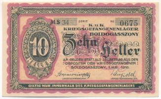 1916. Boldogasszony / Hadifogolytábor 1916. május 1. 10f arab sorozat- és sorszámmal, "MS 34 06...