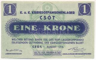 Csót / Hadifogolytábor 1916. augusztus 1. 1K sorozatszám nélkül, "6691" sorszámmal T:XF ha...