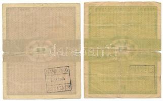 Lengyelország 1960. 5c + 10c értékű utalvány, hátoldalon bélyegzéssel T:VG, szakadások
Poland 1960....