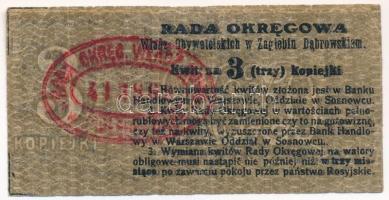 Lengyelország / Okregowa 1914. 3k szükségpénz T:F, hátoldalon pici ragasztó Poland / Okregowa 1914. 3 Kopeks necessity money (notgeld) C:F, tiny tape on the back