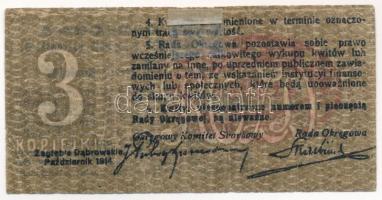Lengyelország / Okregowa 1914. 3k szükségpénz T:F, hátoldalon pici ragasztó
Poland / Okregowa 1914....