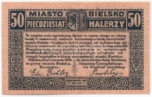 Lengyelország / Bielsko (Bielitz) 1919. 50h (kétnyelvű) szükségpénz T:F, szép papír Poland / Bielsko (Bielitz) 1919. 50 Halerzy (bilingual) necessity money (notgeld) C:F, fine paper