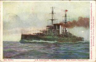 1914 SM Schlachtschiff "Viribus Unitis". Im Selbstverlage des Österr. Flottenvereines Serie II. Nr. 7. / SMS Viribus Unitis az Osztrák-Magyar Haditengerészet Tegetthoff-osztályú csatahajója / Austro-Hungarian Navy K.u.K. Kriegsmarine SMS Viribus Unitis Tegetthoff-class dreadnought battleship s: Alex Kircher (EB)