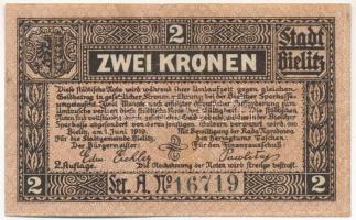 Lengyelország / Bielsko (Bielitz) 1919. 2K (kétnyelvű) szükségpénz T:F, szép papír Poland / Bielsko (Bielitz) 1919. 2 Korony (bilingual) necessity money (notgeld) C:F, fine paper