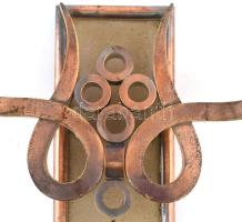 cca 1930/40, Francia art deco kétágú falikar pár, 25x25 cm