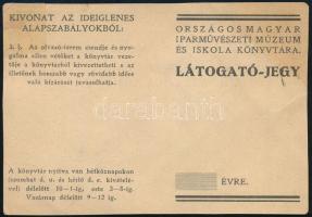 1930 Borda János (1908-1978) ötvös és iparművész által aláírt látogató jegy