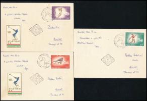 1966 Bellus Zoltán 3 db üdvözlete a gödöllői Atlétikai Faluból családtagjai részére