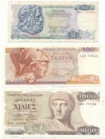 Görögország 1978. 50D + 100D + 1987. 1000D T:F Greece 1978. 50 Drachmai + 100 Drachmai + 1987. 1000 Drachmai C:F Krause P#199, P#200, P#202