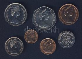 Nagy-Britannia 1982. 1/2P, 1P, 2P, 5P, 10P, 20P, 50P összesen 7 klf db T:1