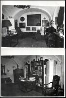 10 db fotó egy beazonosításra váró főúri vagy főpapi kastélybelsőről, 24×18 cm