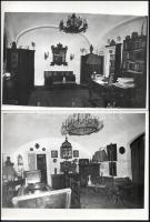 10 db fotó egy beazonosításra váró főúri vagy főpapi kastélybelsőről, 24×18 cm