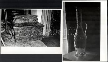 10 db fotó egy beazonosításra váró főúri vagy főpapi kastélybelsőről, 24×18 cm