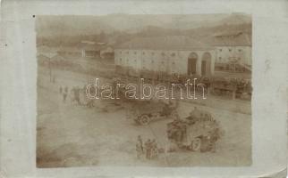 Belluno railway station with soldiers photo