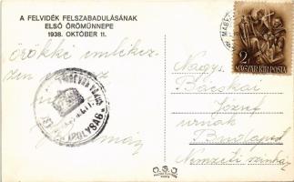 1938 Ipolyság, Sahy; bevonulás, kerékpáros katonák "A Felvidék felszabadulásának első örömünnep...