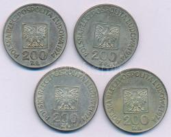 Lengyelország 1974. 200Zl Ag "30 éves a Népköztársaság" (4x) T:AU,XF patina
Poland 1974. ...