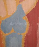 Csepeli Németh Miklós (1934-2012): Alakok, 1973. Olaj, karton, jelzett a hátoldalán, kissé sérütl. D...