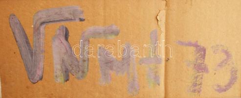 Csepeli Németh Miklós (1934-2012): Alakok, 1973. Olaj, karton, jelzett a hátoldalán, kissé sérütl. D...