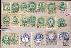 1891 Az okmánybélyeg sor 20 db klf értéke