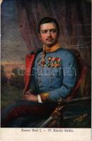 Kaiser Karl I / IV. Károly király / Charles I of Austria. C. Pietzner, B.K.W.I. 752-60. (Rb)