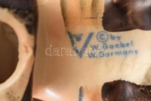 Hummel harmonikázó fiú, jelzett, restaurált, m: 7 cm