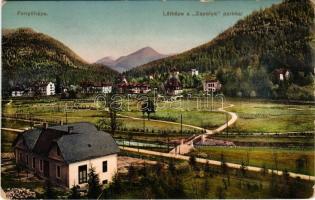 1911 Fenyőháza, Lubochna; látkép a Zapolya parkkal / park (kopott sarkak / worn corners)