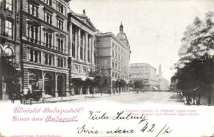 1899 Budapest V. Kossuth Lajos utca és Nemzeti Színház