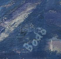 Bodó Mihály (1957-): City II. Olaj, vászon, jelezve jobbra lent. Dekoratív fakeretben. 146x60 cm. KI...