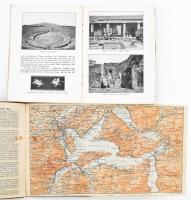 cca 1900-1920 Svájci Alpok útikönyv címlap nélkül és Neapel - Nápoly útikönyv térképekkel