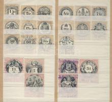1881 Az okmánybélyeg sor 22 db klf értéke berakólapon
