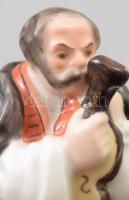 Herendi muzsikus, jelzett, restaurált, m: 14 cm