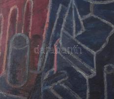 Bodó Mihály (1957-): City I. Olaj, vászon, jelezve jobbra lent. Hátoldalán autográf felirattal Dekor...