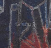 Bodó Mihály (1957-): City I. Olaj, vászon, jelezve jobbra lent. Hátoldalán autográf felirattal Dekor...