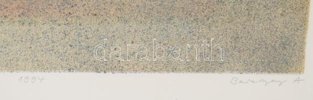 Baranyay András (1938-2016): Kezek, 1994. Litográfia, papír, jelzett, számozott (6/45). Üvegezett fa...