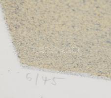 Baranyay András (1938-2016): Kezek, 1994. Litográfia, papír, jelzett, számozott (6/45). Üvegezett fa...