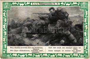 K.u.K. Feldjägerbataillon Nr. 29. / WWI K.u.K. military art postcard (gyűrődés / crease)