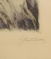 Glatz Oszkár (1872-1958) - Prihoda István (1891-1956): Betűvetés. Színezett rézkarc, papír. Glatz ál...