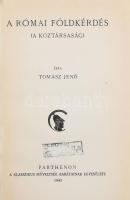 Tomasz Jenő. A római földkérdés. (A köztársaság.) Parthenon-Tanulmányok 7. Bp., 1943,Parthenon (Franklin-ny.), 94+2 p. Egyetlen kiadás. Kiadói egészvászon-kötés