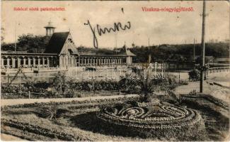 1913 Vízakna, Salzburg, Ocna Sibiului; Rákóczi sóstó park részlettel. Budovszky L. kiadása / lake, park (EK)