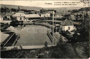 1913 Vízakna, Salzburg, Ocna Sibiului; Cukrászda, Rákóczi és Mikes tó. Hecht Otto kiadása / confectionery, lakes (EK)