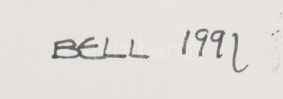 Bowyer Bell, John (1931-2003): "E" ( Eire, Írország), 1992. Vegyes technika, papír, Jelezv...