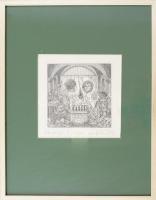 Orosz István (1951-): Bolondok hajója V., 1999. Rézkarc, papír, jelzett. Számozott (64/150). Üvegeze...