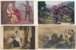 Kb. 63 db RÉGI művész képeslap vegyes minőségben: festmények