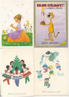 43 db MODERN grafikai motívum képeslap vegyesen